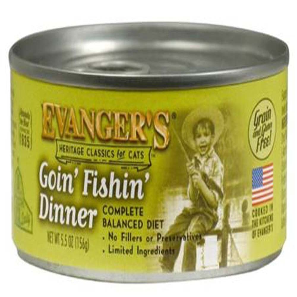 Evangers Heritage Classic Goin Fishin Dinner Canned Cat Wet Food 5.5 oz 24 Pack - Pet Supplies - Evangers