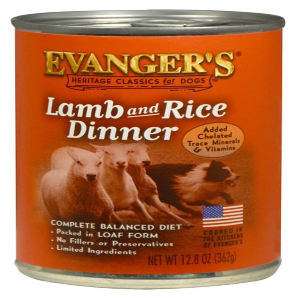 Evangers Heritage Classic Lamb and Rice Dinner Canned Dog Food 12.8 oz 12 Pack - Pet Supplies - Evangers