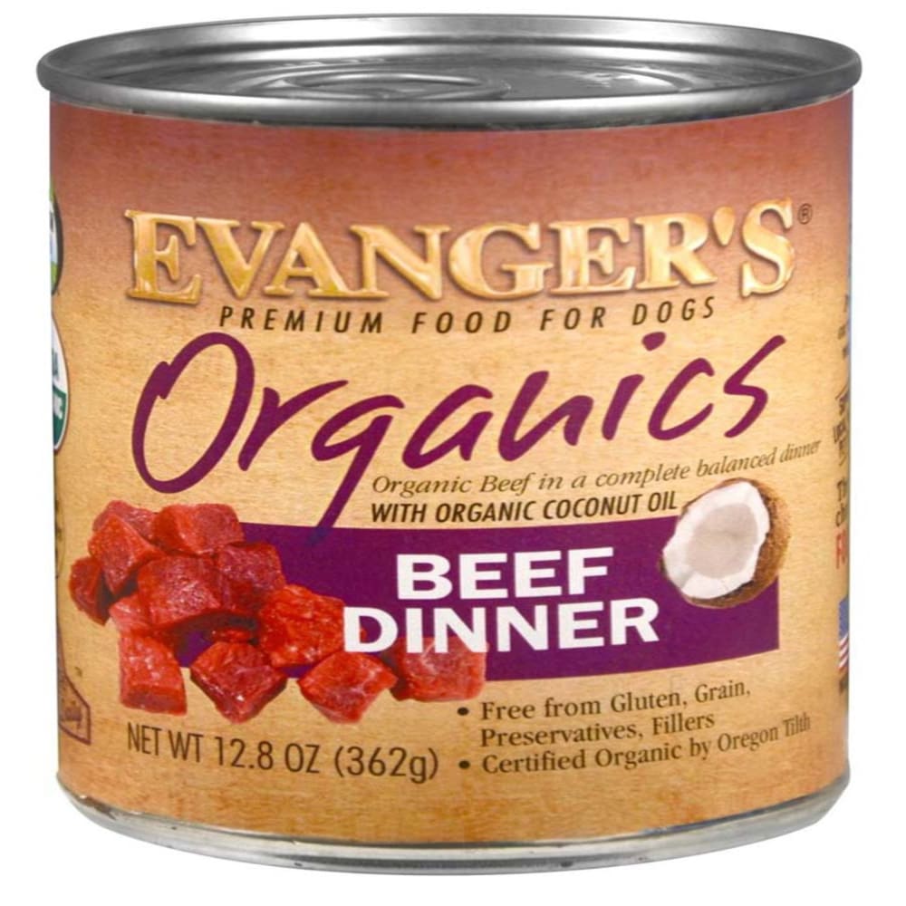Evangers Organics Beef Dinner Canned Dog Food 12.8 oz 12 Pack - Pet Supplies - Evangers