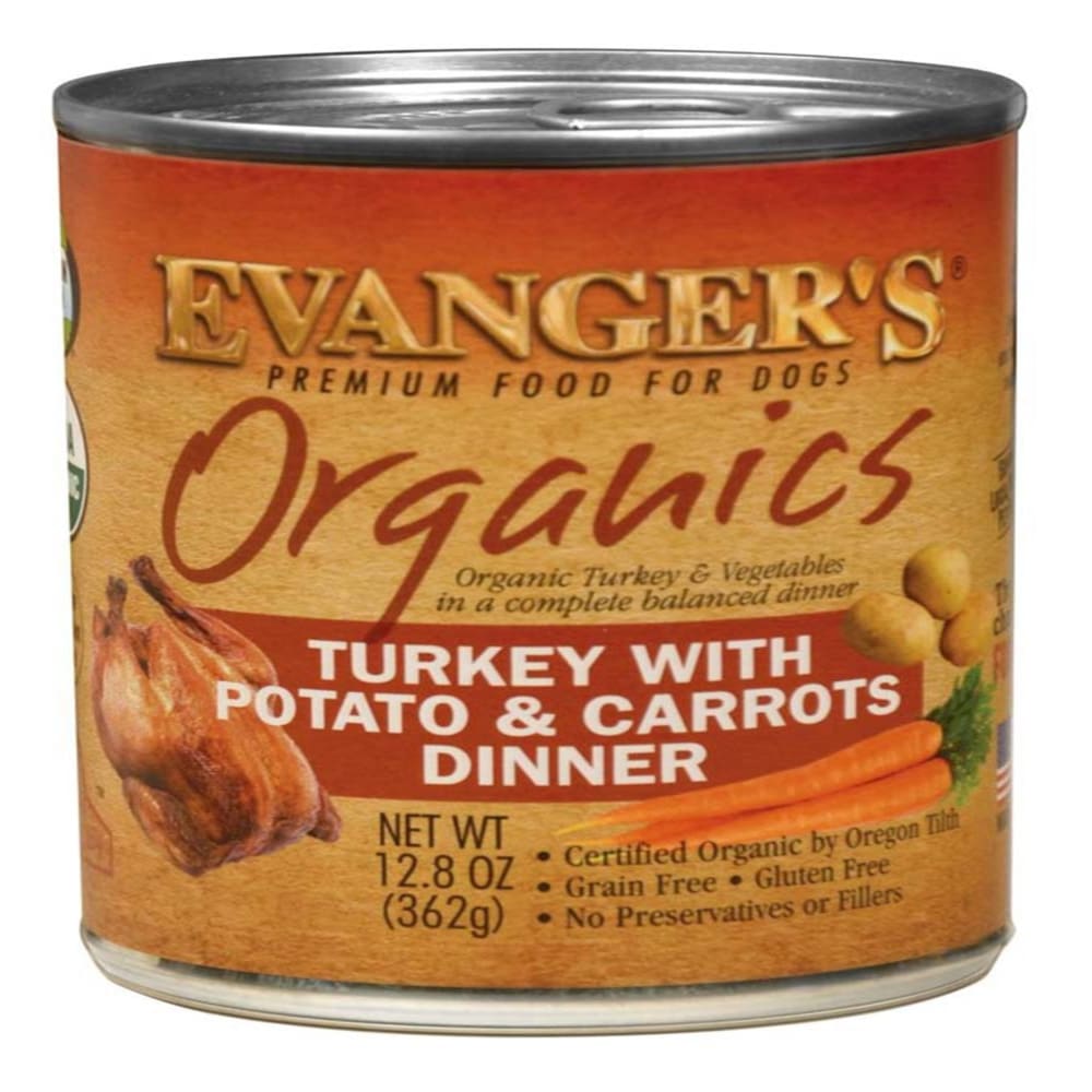 Evanger’s Organics Turkey with Potato & Carrots Dinner Canned Dog Food 12.8 oz 12 Pack - Pet Supplies - Evanger’s