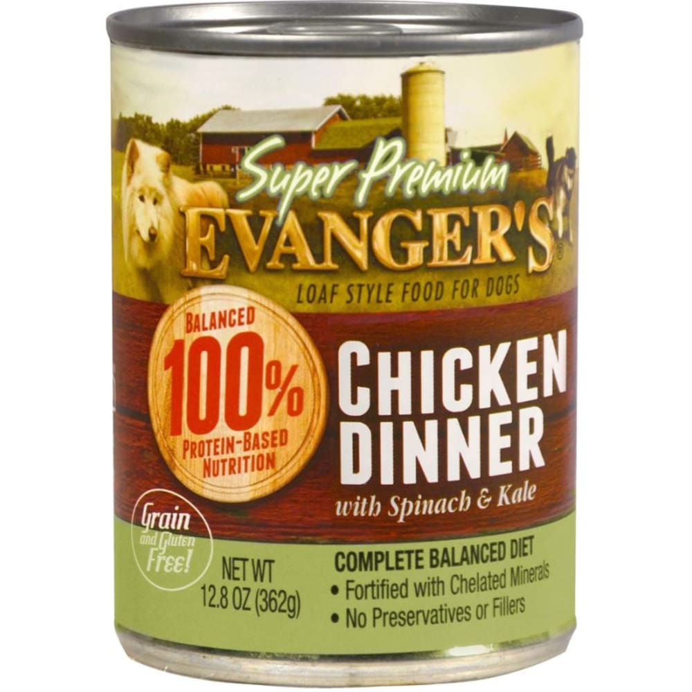 Evangers Super Premium Chicken Dinner Canned Dog Food 12.8 oz 12 Pack - Pet Supplies - Evangers