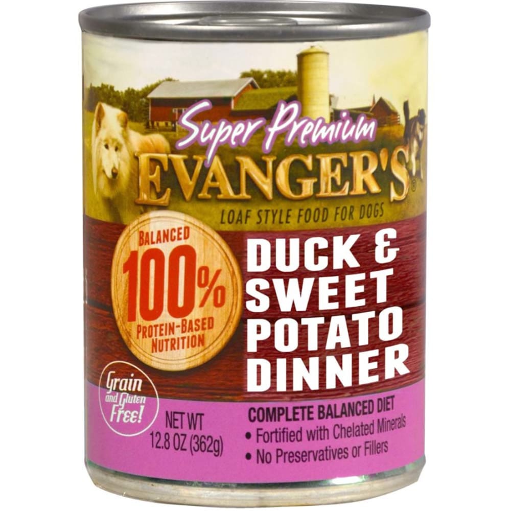 Evangers Super Premium Duck and Fresh Sweet Potato Dinner Canned Dog Food 12.8 oz 12 Pack - Pet Supplies - Evangers