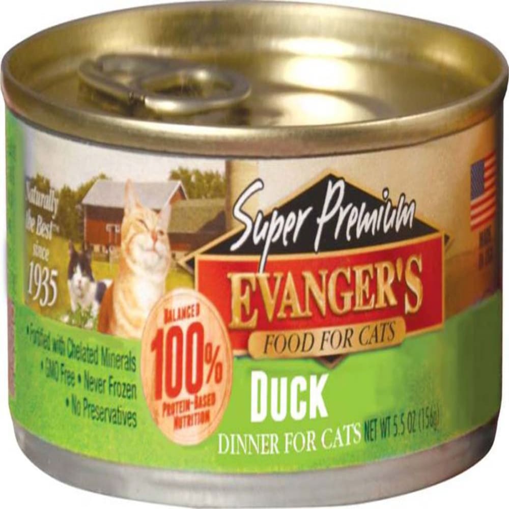Evangers Super Premium Duck Dinner Canned Cat Wet Food 5.5 oz 24 Pack - Pet Supplies - Evangers