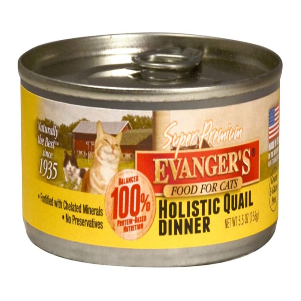 Evangers Super Premium Holistic Quail Dinner Canned Cat Wet Food 5.5 oz 24 Pack - Pet Supplies - Evangers