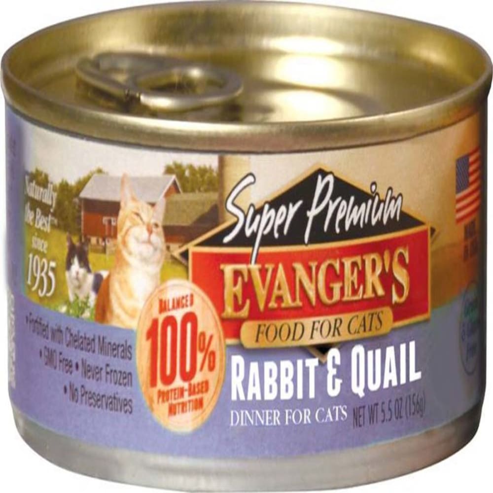 Evanger’s Super Premium Rabbit & Quail Dinner Canned Cat Wet Food 5.5 oz 24 Pack - Pet Supplies - Evanger’s