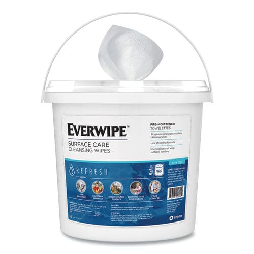 Everwipe Cleaning And Deodorizing Wipes 6 X 8 Lemon 900/dispenser Bucket 2 Buckets/carton - School Supplies - Everwipe™