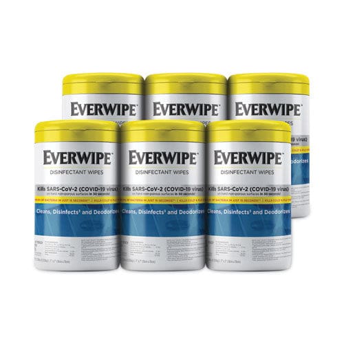Everwipe Disinfectant Wipes 7 X 7 Lemon 75/canister 6/carton - School Supplies - Everwipe™