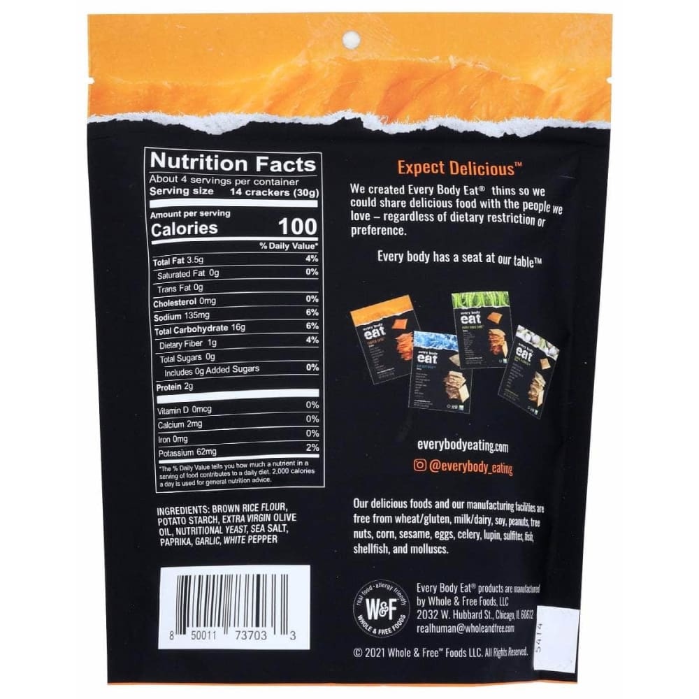 EVERY BODY EAT Every Body Eat Thins Cheese Less, 4 Oz