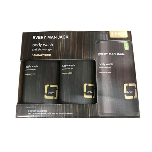 Every Man Jack Body Wash Sandalwood, 16.9-ounce (3 Pack) - ShelHealth.Com