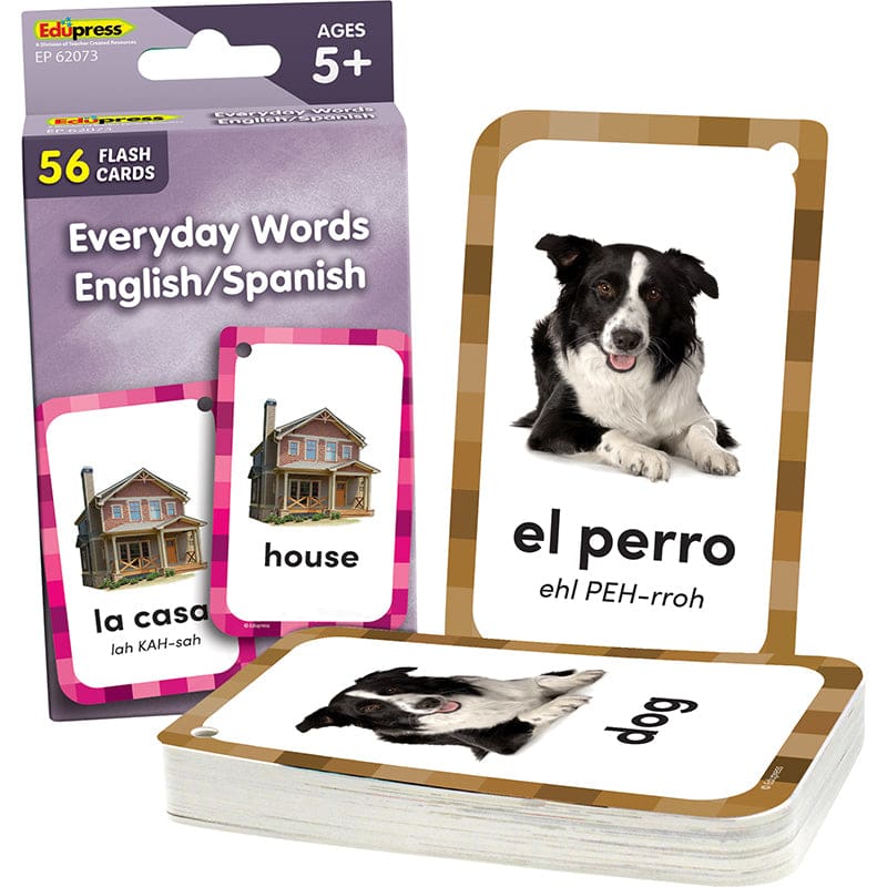 Everyday Words Eng-Span Flash Cards (Pack of 10) - Flash Cards - Teacher Created Resources