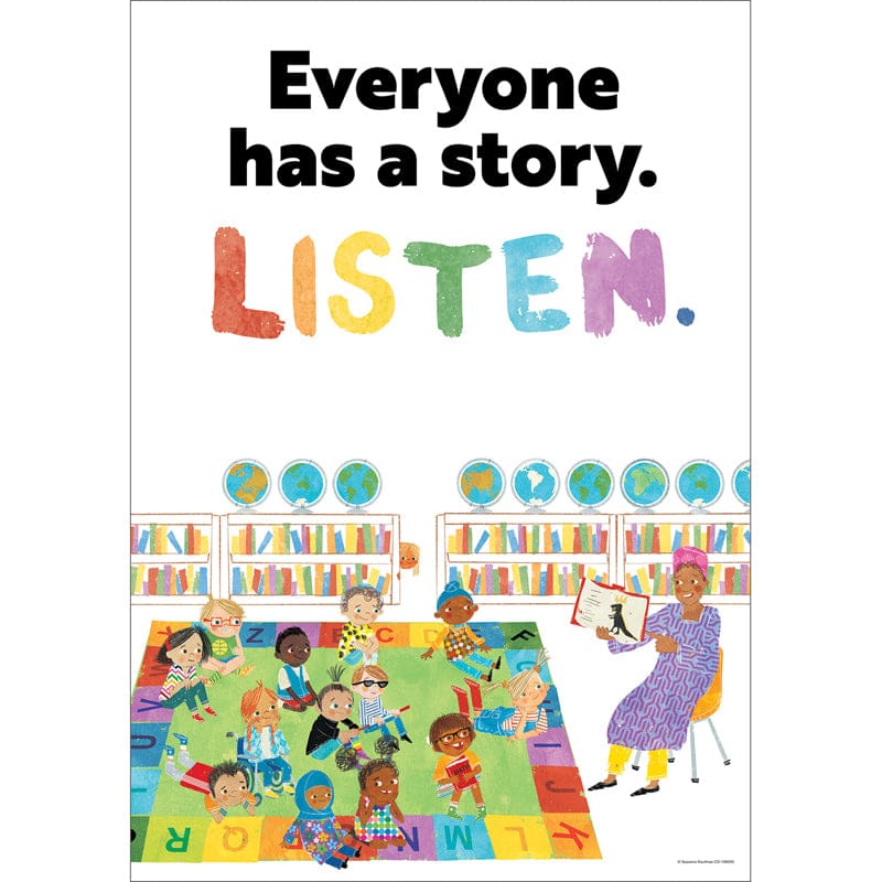 Everyone Has A Story Listen Poster All Are Welcome (Pack of 12) - Motivational - Carson Dellosa Education