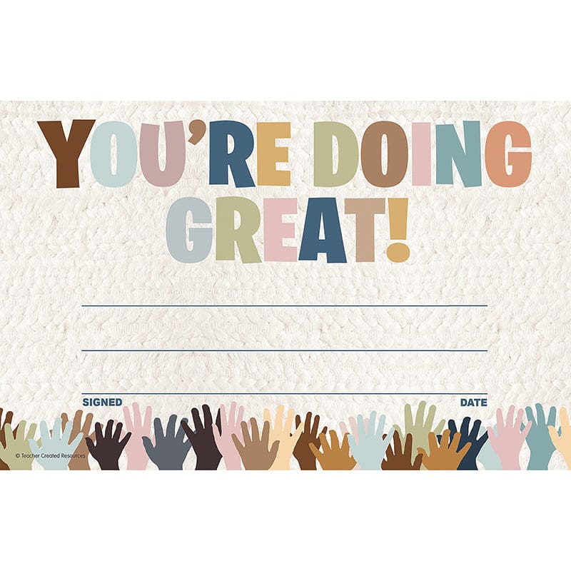 Everyone Welcome Doing Great Awards (Pack of 10) - Awards - Teacher Created Resources
