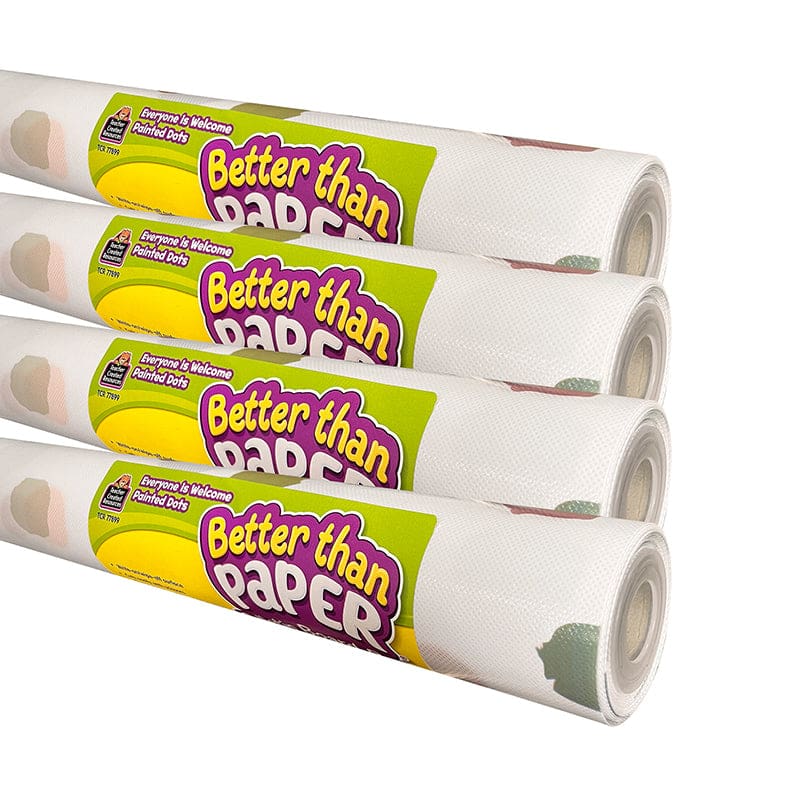 Everyone Welcome Painted Dots 4/Ct Better Than Paper Bb Roll - Bulletin Board & Kraft Rolls - Teacher Created Resources