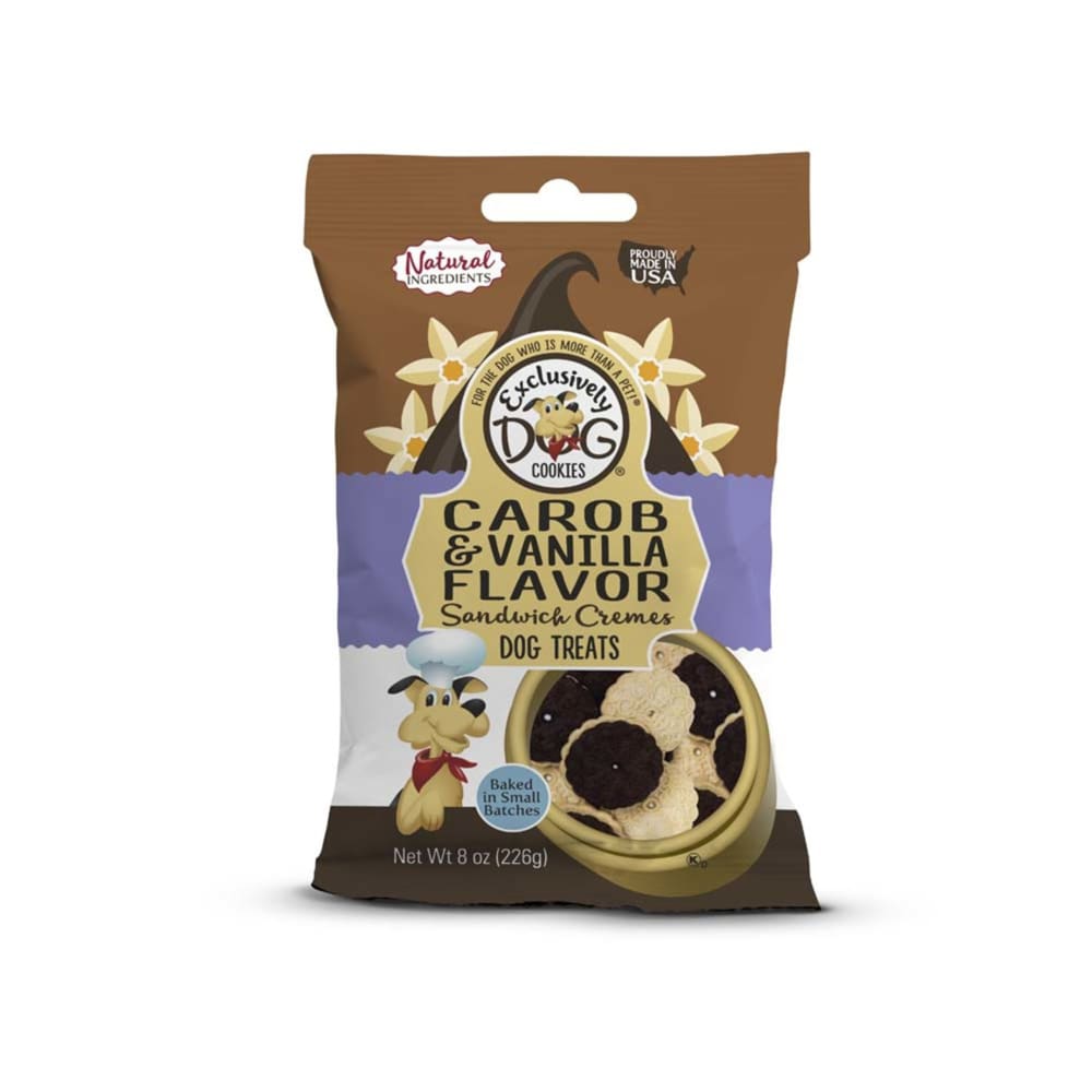 Exclusively Pet Carob and Vanilla Flavor Sandwich Cremes Dog Treats 8 oz - Pet Supplies - Exclusively pet