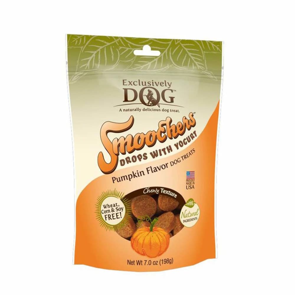 Exclusively Pet Smoochers Yogurt Drops Dog Treats Pumpkin Flavor 7 Oz - Pet Supplies - Exclusively pet