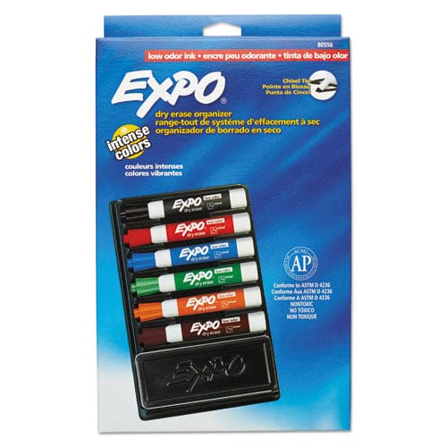 EXPO Low-odor Dry Erase Marker And Organizer Kit Broad Chisel Tip Assorted Colors 6/set - School Supplies - EXPO®