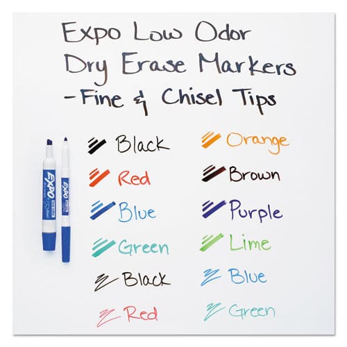 EXPO Low-odor Dry Erase Marker Eraser And Cleaner Kit Medium Assorted Tips Assorted Colors 12/set - School Supplies - EXPO®