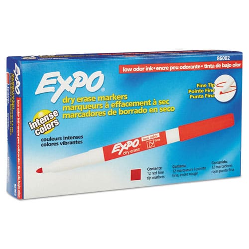 EXPO Low-odor Dry-erase Marker Fine Bullet Tip Red Dozen - School Supplies - EXPO®