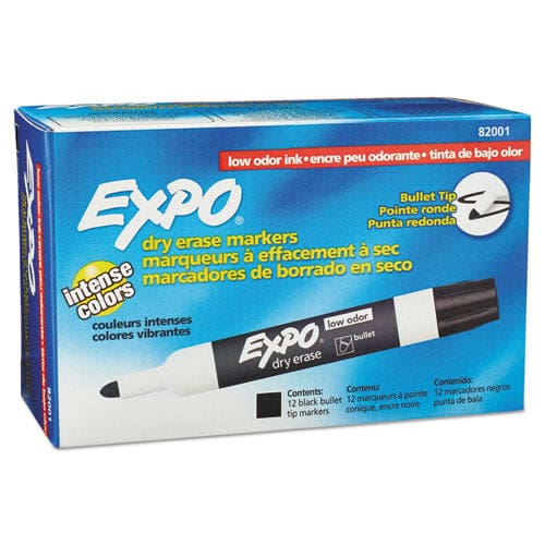 EXPO Low-odor Dry-erase Marker Medium Bullet Tip Black Dozen - School Supplies - EXPO®