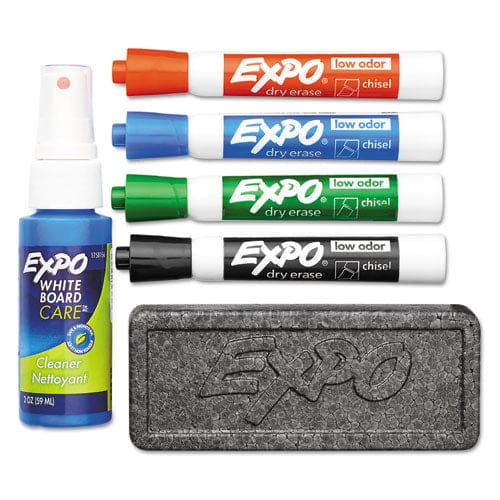 EXPO Low-odor Dry Erase Marker Starter Set Broad Chisel Tip Assorted Colors 4/set - School Supplies - EXPO®