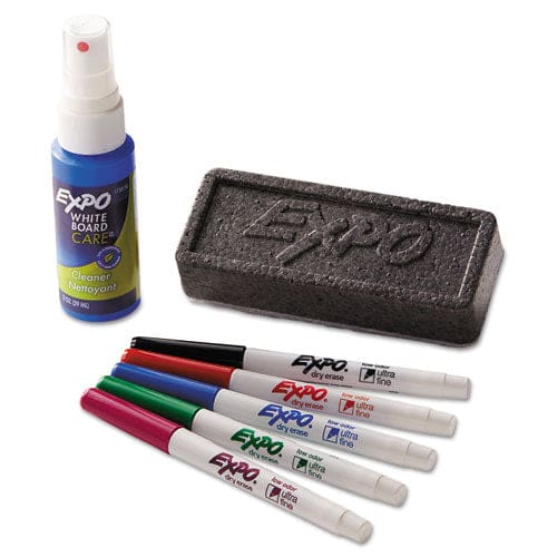 EXPO Low-odor Dry Erase Marker Starter Set Extra-fine Needle Tip Assorted Colors 5/set - School Supplies - EXPO®