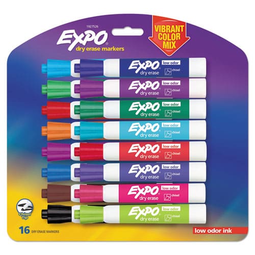Expo Low Odor Dry Erase Vibrant Color Markers Broad Chisel Tip Assorted Colors 36/pack - School Supplies - EXPO®