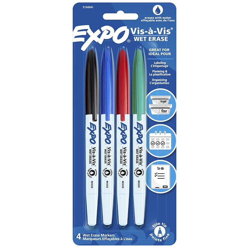 Expo Vis-A-Vis 4 Colors Fine Tip (Pack of 6) - Markers - Sanford/sharpie