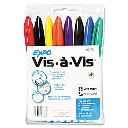 EXPO Vis-a-vis Wet Erase Marker Fine Bullet Tip Black Dozen - School Supplies - EXPO®