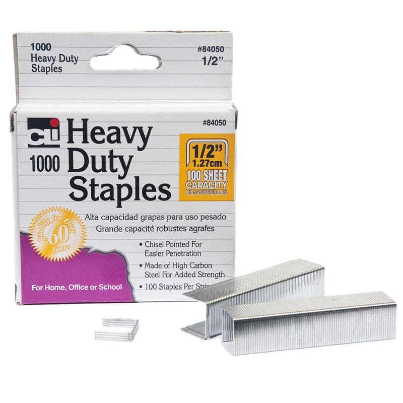 Extra Heavy Duty Staples 1/2 (Pack of 12) - Staplers & Accessories - Charles Leonard