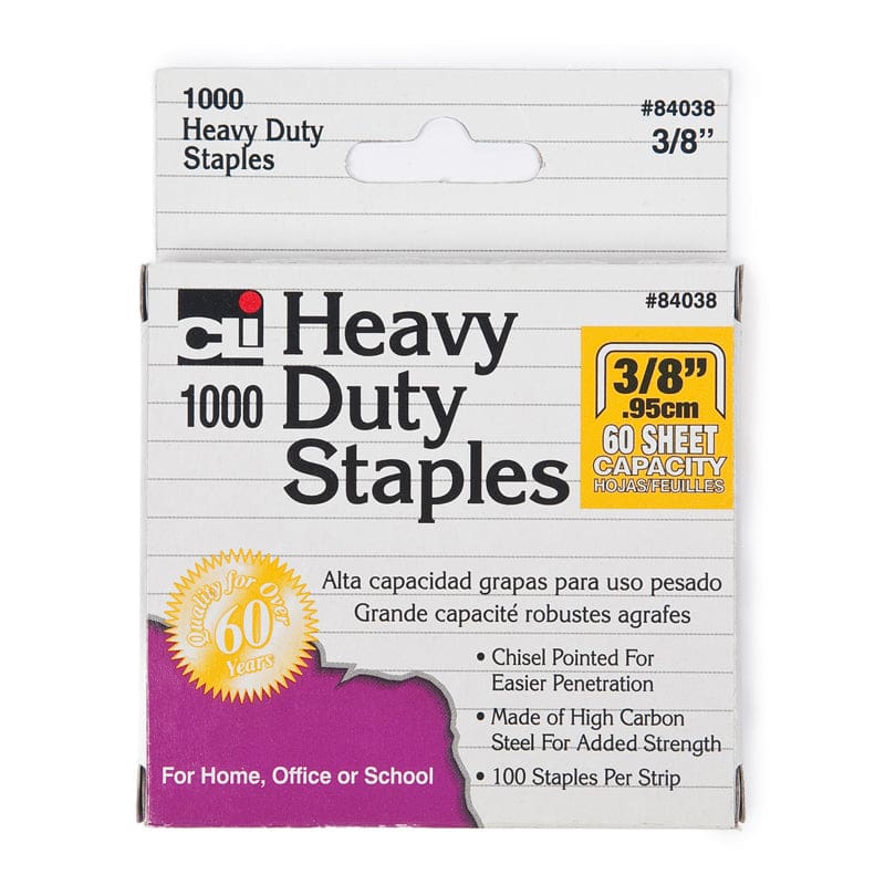 Extra Heavy Duty Staples 3/8 (Pack of 12) - Staplers & Accessories - Charles Leonard