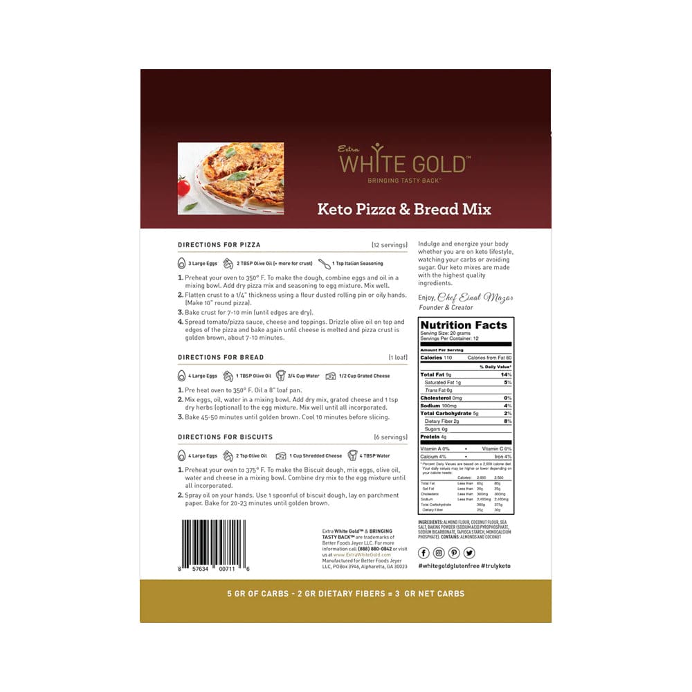 EXTRA WHITE GOLD: Pizza & Bread Mix 8.26 oz - Grocery > Cooking & Baking > Flours - EXTRA WHITE GOLD