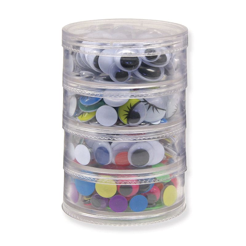Eyes In Stacking Storage Container 400 Pieces (Pack of 2) - Wiggle Eyes - Dixon Ticonderoga Co - Pacon