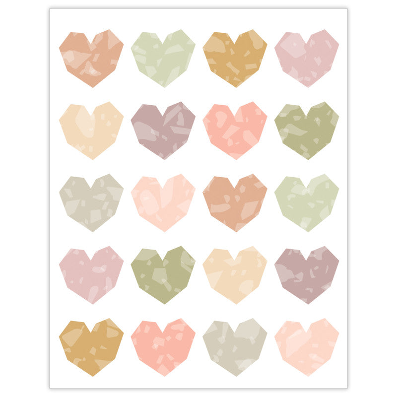 Terrazzo Tones Hearts Stickers (Pack of 12)
