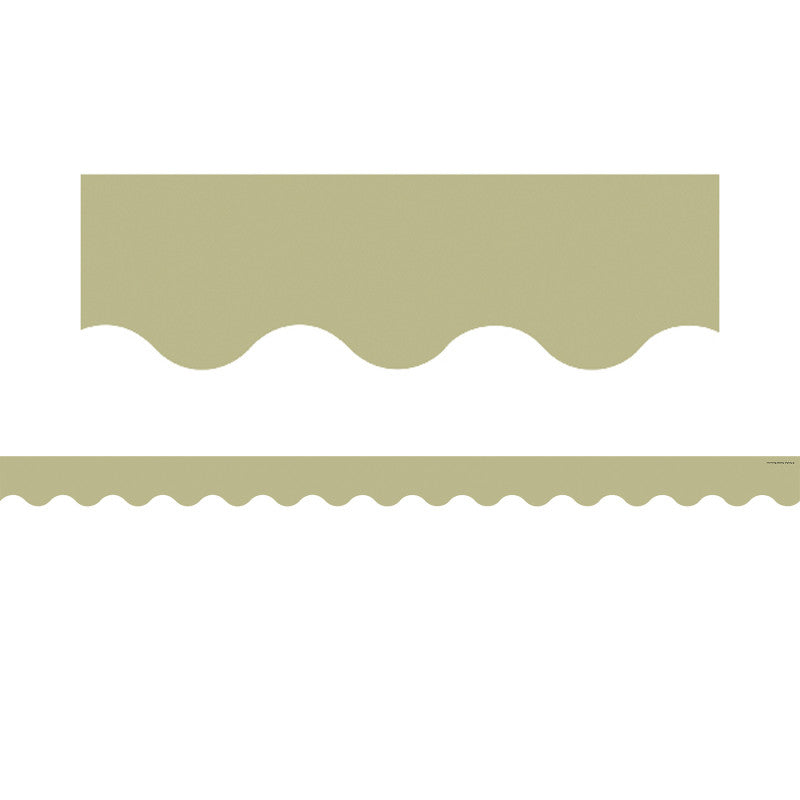 Olive Green Scalloped Border Trim (Pack of 10)
