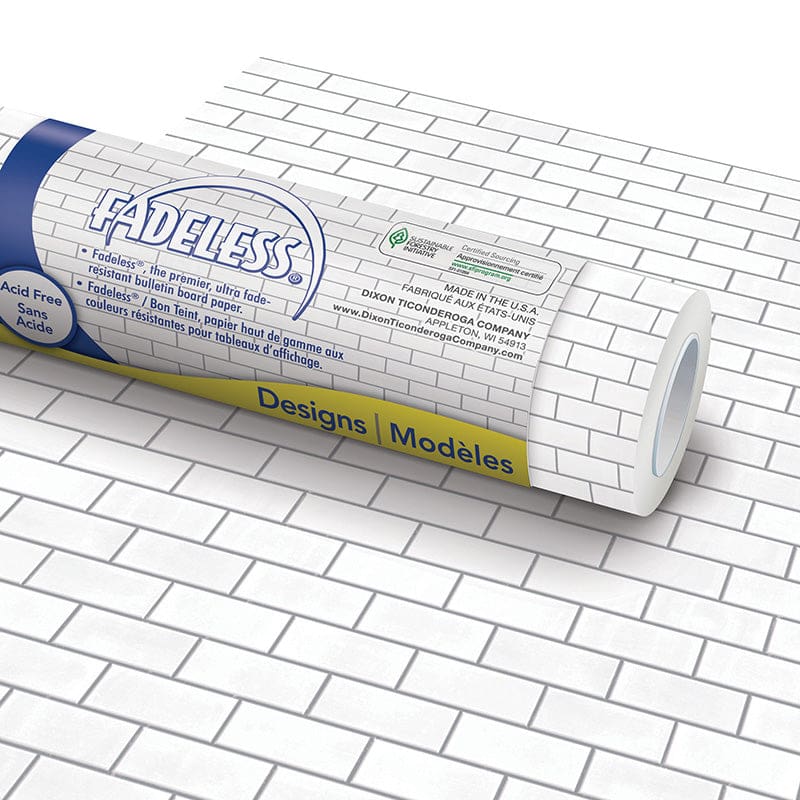 Fadeless 48X12 Subway Tile 4 Rls - Bulletin Board & Kraft Rolls - Dixon Ticonderoga Co - Pacon