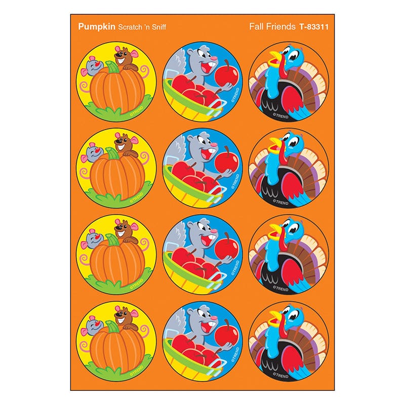 Fall Friends/Pumpkn Stinky Stickers (Pack of 12) - Holiday/Seasonal - Trend Enterprises Inc.