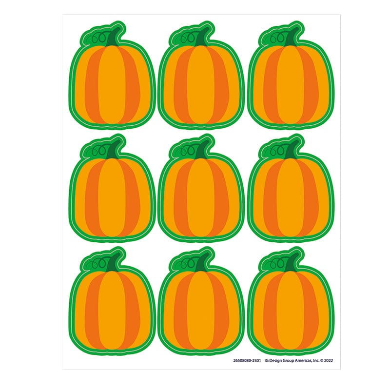 Fall Pumpkin Stickers Giant (Pack of 12) - Stickers - Eureka