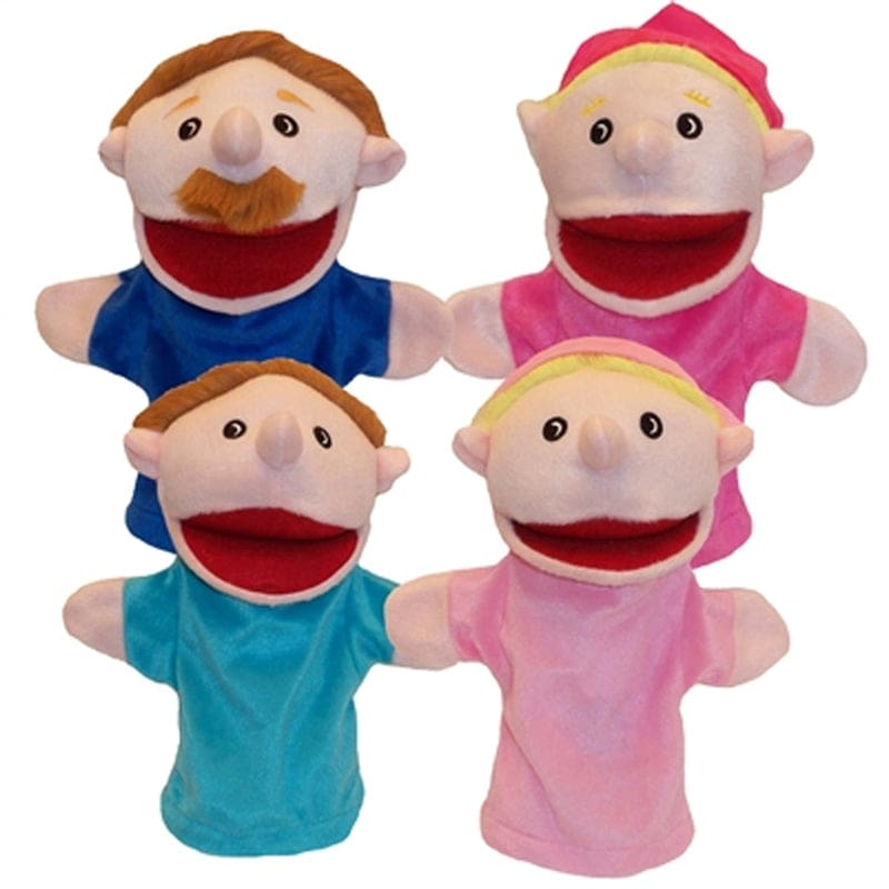 Family Bigmouth Puppets Caucasian Family Of 4 - Puppets & Puppet Theaters - Get Ready Kids
