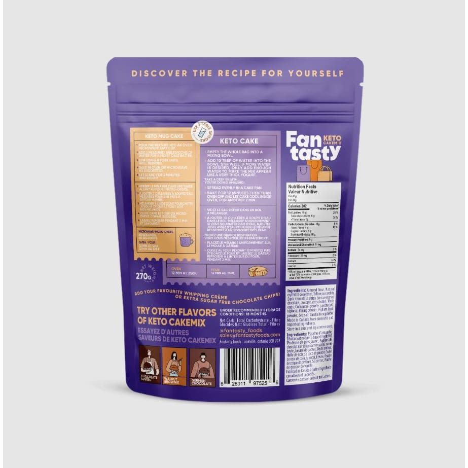 FAN TASTY FOODS: Chocolate Chip Muffin Keto Cake Mix 9.52 oz - Grocery > Cooking & Baking > Baking Ingredients - FAN TASTY FOODS