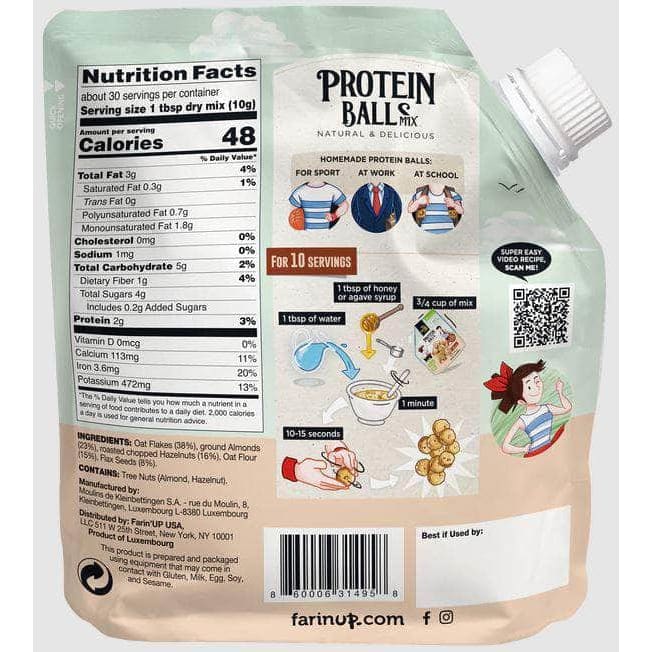 FARINUP Grocery > Cooking & Baking FARIN UP: Nuts Protein Balls Mix, 10 oz