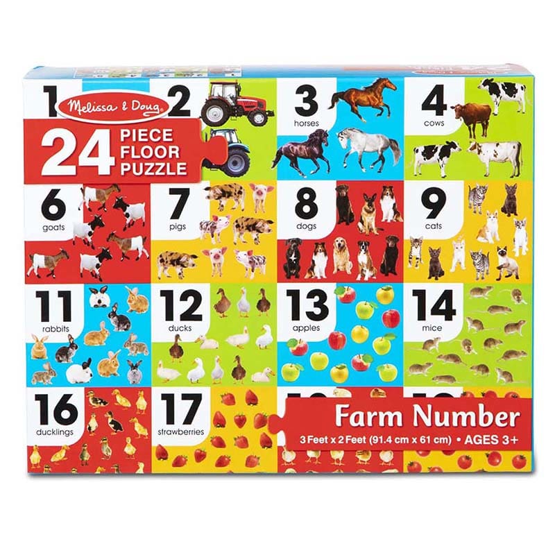 Farm Number Floor Puzzle 24 Pc (Pack of 2) - Floor Puzzles - Melissa & Doug