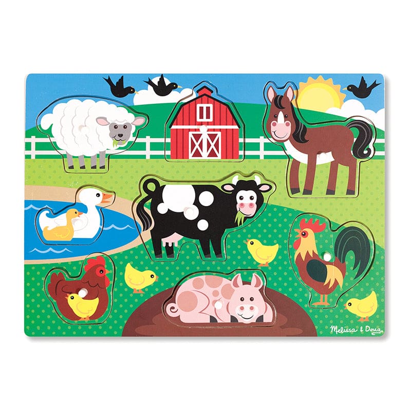 Farm Peg Puzzle (Pack of 6) - Knob Puzzles - Melissa & Doug