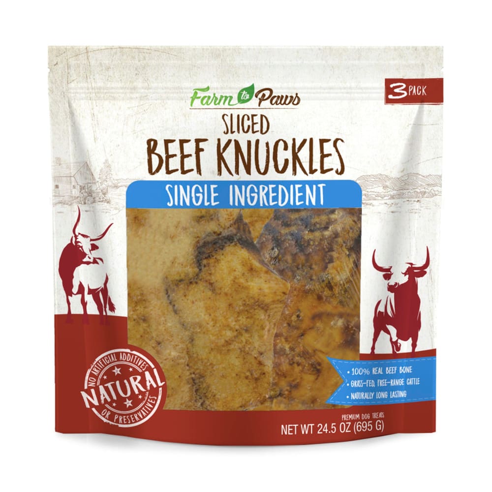 Farm To Paws 3Pk Sliced Beef Knuckles 24.5oz - Pet Supplies - Farm To Paws