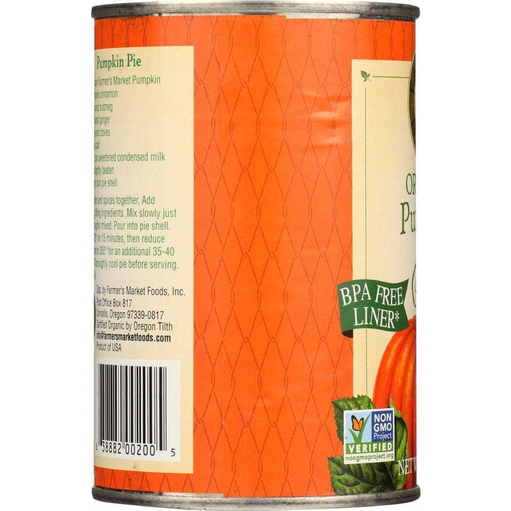 Farmers Market Farmers Market Foods Organic Canned Pumpkin, 15 oz