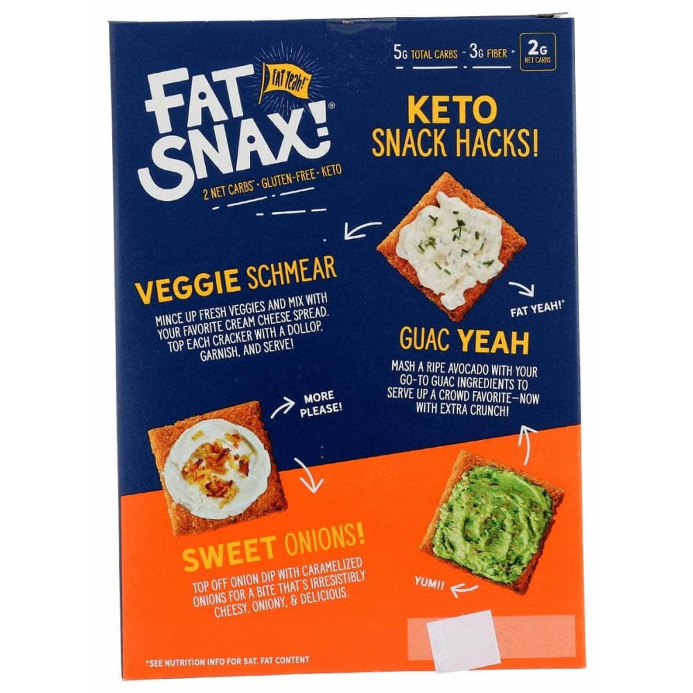 FAT SNAX Fat Snax Crackers Cheddar, 4.25 Oz