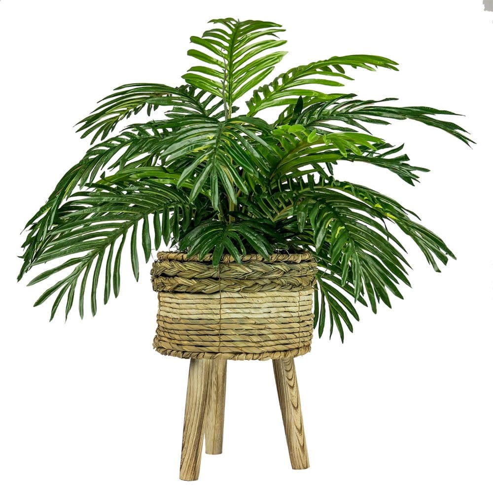 Faux 32 Phoenix Palm in Tri-Colored Tripod Basket Stand - Faux Plants - Faux