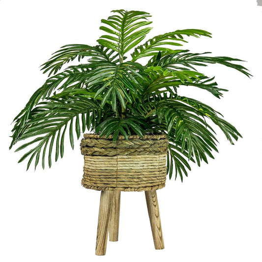 Faux 32 Phoenix Palm in Tri-Colored Tripod Basket Stand - Faux Plants - Faux