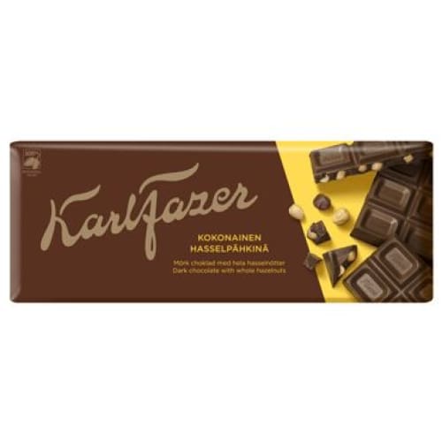 Fazer Dark Chocolate with Whole Hazelnuts Chocolate Bar 7 oz (200 g) - Fazer
