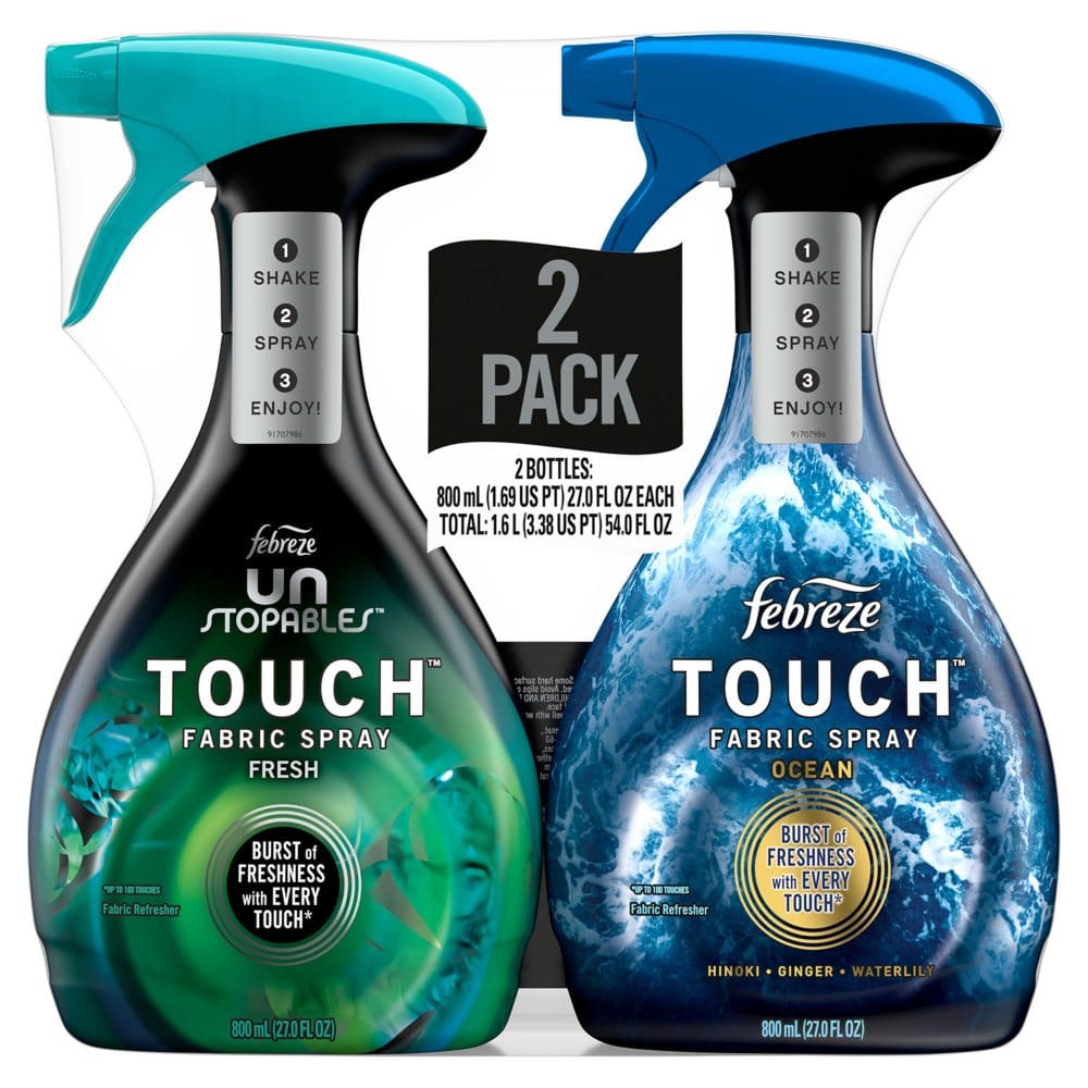 Febreze Touch Fabric Spray Ocean & Unstopables Fresh (27 fl. oz. 2 pk.) - New Grocery & Household - Febreze