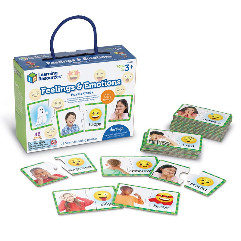 Feelings & Emotions Puzzle Cards (New Item With Future Availability Date) (Pack of 6) - Resources - Learning Resources